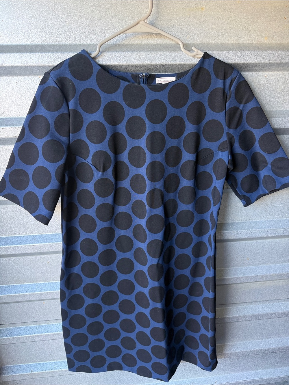 GAP Blue Midi Dress with Black Polka Dots